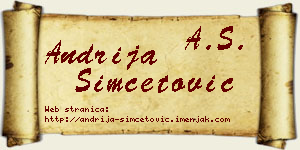 Andrija Simčetović vizit kartica